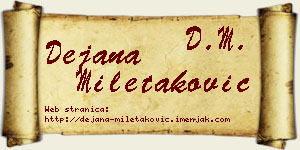 Dejana Miletaković vizit kartica